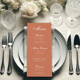 Menu Terracotta Brown Simple Elegante Caligrafia