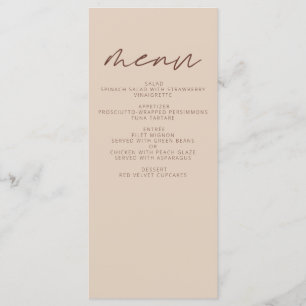 Menu Terracotta Minimalista Boho Elegante Casamento Mod