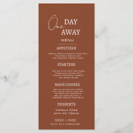 Menu Terracotta Mínimo Um Dia De Janta De Ensaio