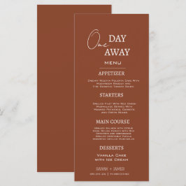Menu Terracotta Mínimo Um Dia De Janta De Ensaio