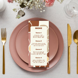 Menu Terracotta Retro Groovy Boho Chic Casamento Floral