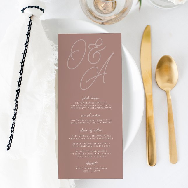 Menu Terracotta | Script Watermark Monograma Wedding (Criador carregado)