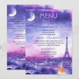 Menu + texto encantador Amour Éternel