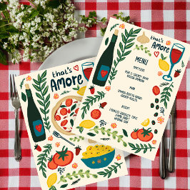Menu That's Amore Italian Food Love Whimsical CUSTOM