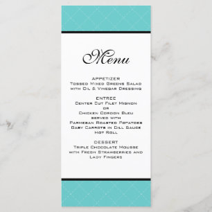 Menu Tiffany Teal Wedding