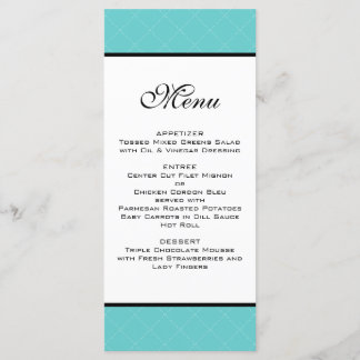 Menu Tiffany Teal Wedding