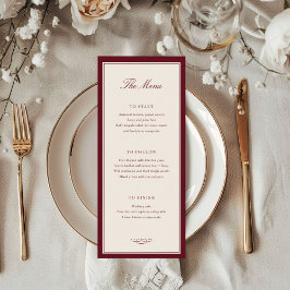 Menu Timeless Elegance Wedding 