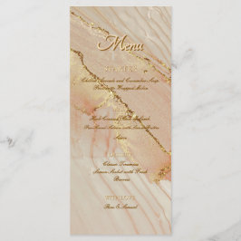 Menu Tinta Alcoólica Rosa Brilho Dourado Elegante Plano