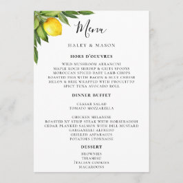 Menu Tipografia Chic — Limão de Aquarela Russo