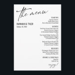 Menu Tipografia Contemporânea Simples Elegante - Branco<br><div class="desc">A distinção desta suíte é devida à fonte de escrita manual contemporânea usada para frases de sotaque. Nesta peça específica, esta elegante fonte foi usada para criar um gráfico que simplesmente lê "o cardápio" no topo e outro na leitura inferior "desfrute!". Use os campos modelo para adicionar seus detalhes pessoais....</div>