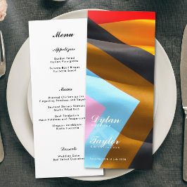 Menu Tipografia da Bandeira do Orgulho Casamento Jantar