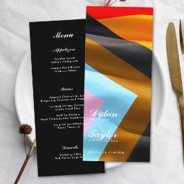 Menu Tipografia da Bandeira do Orgulho Jantar de Casame