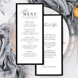 Menu Tipografia de Casamento com Grafia Simples e Elega