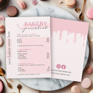 Menu Tipografia de Drives Rosa Lista de Preços de