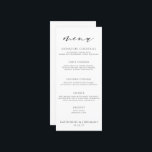 Menu Tipografia de Script Elegante Moderno<br><div class="desc">Menu de Casamento de Script Elegante Moderno. Simples e elegante, nossa suíte Elegante de Casamentos fará com que qualquer ocasião especial seja ainda mais memorável. É a combinação perfeita da tipografia moderna, caligrafia formal e design inovadora. Com sua aparência elegante e sua letra de escrita graciosa, ela oferece um visual...</div>