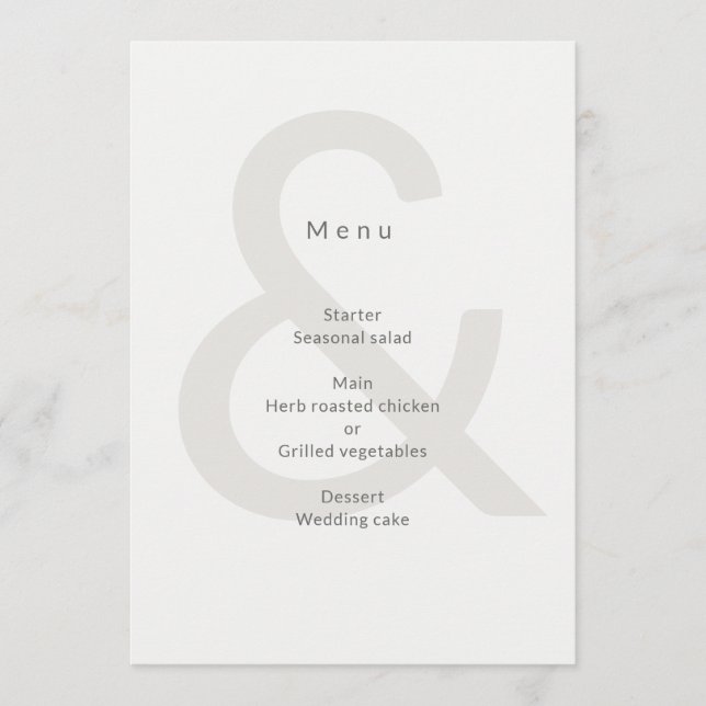 Menu Tipografia Editorial Casamento (Frente)