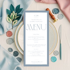 Menu Tipografia Moderna Azul Empoeirado Save The Date 