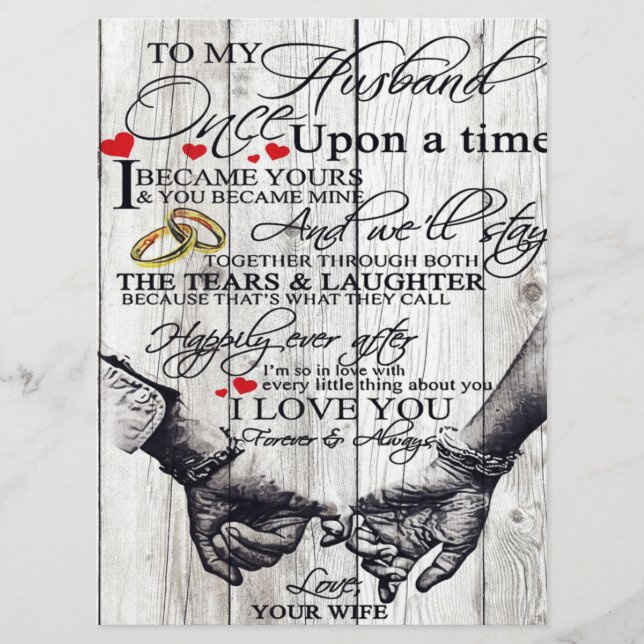 Menu To My Husband Letter, Love Quotes Gift (Frente)