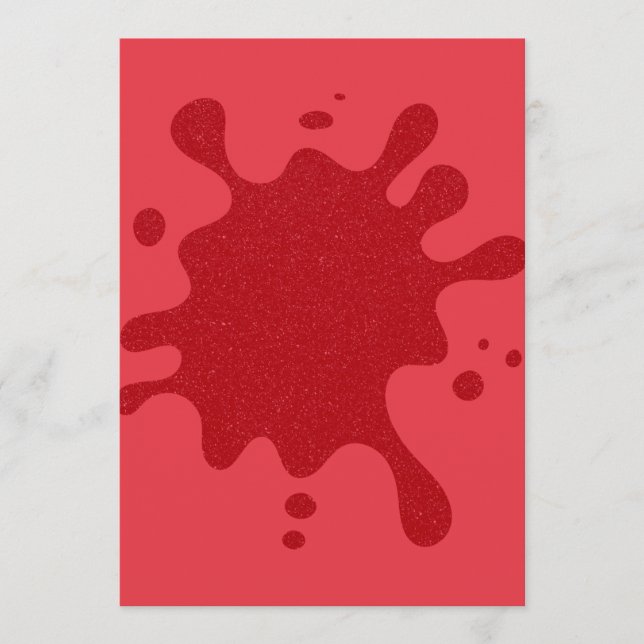 Menu Tomato Red Glitter Splash – Personalizável (Frente)