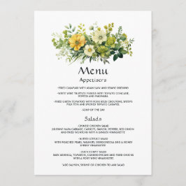 Menu Tons de Verde Casamento Floral