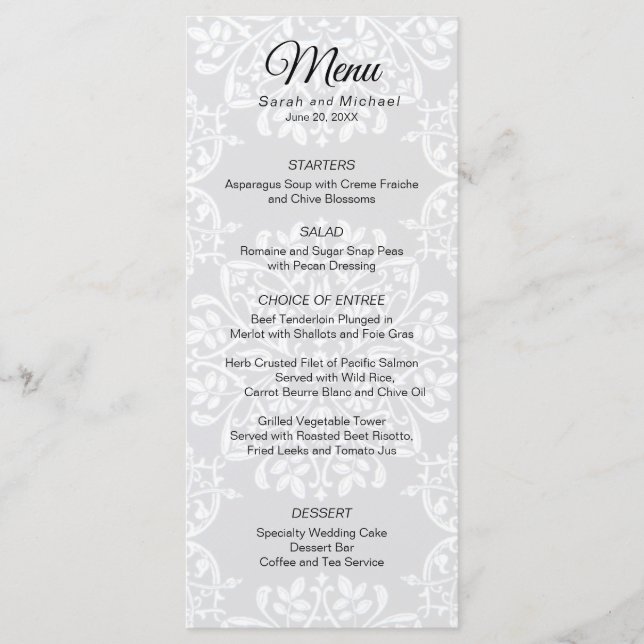Menu Tradicional de Casamento de Fotografias Elega (Frente)