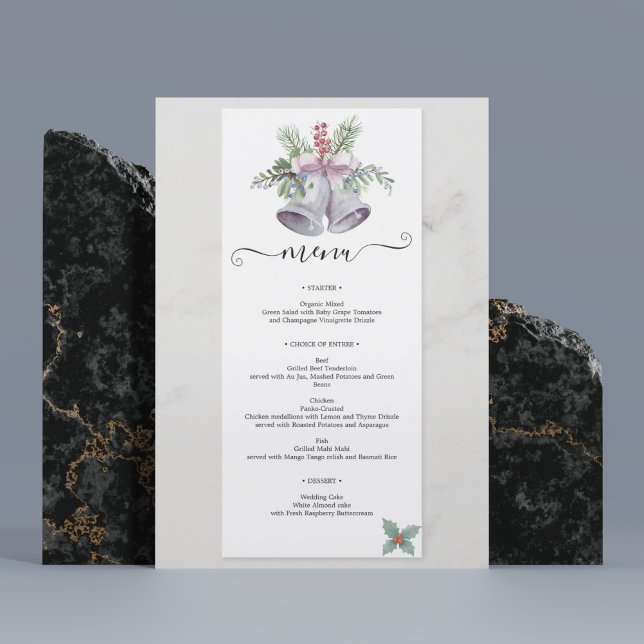 Menu Trendy Christmas Bell Party Elegant Holidays (Trendy Christmas Bell Party Elegant Holidays Menu)
