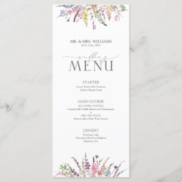 Menu Trendy Elegant Wildflower Wedding