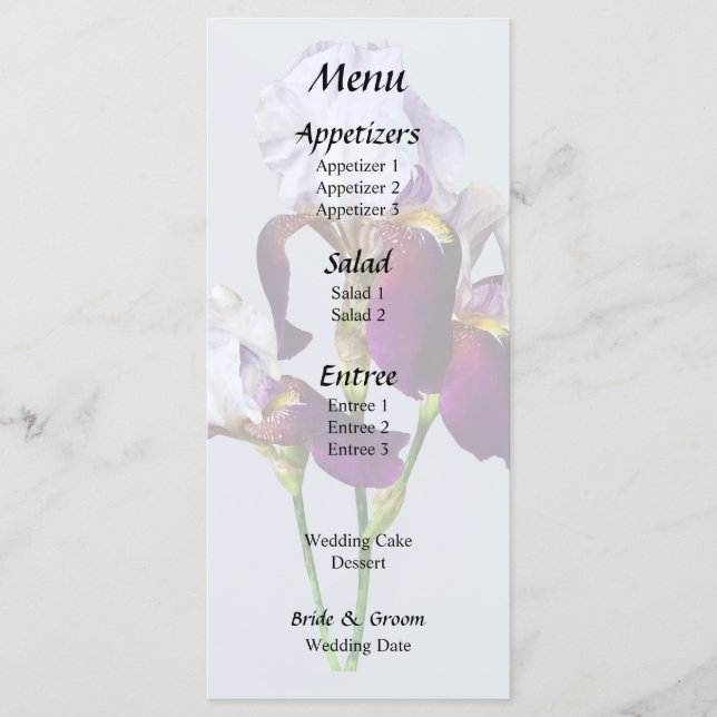 Menu Três irrisões em tons de magenta (Frente)