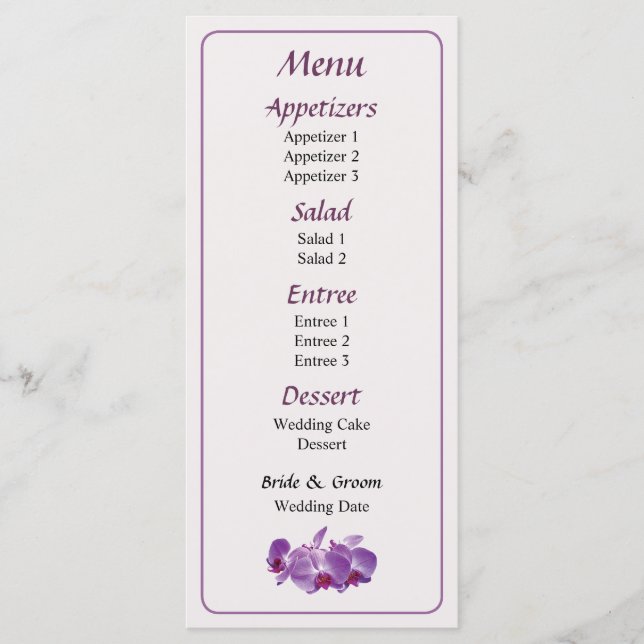 Menu Triple Orchid Trio (Frente)