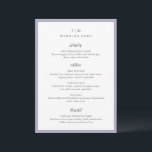Menu Trisha Lilac Modern Wedding<br><div class="desc">Menus modernos de casamento com um design limpo com fontes serif e script.</div>