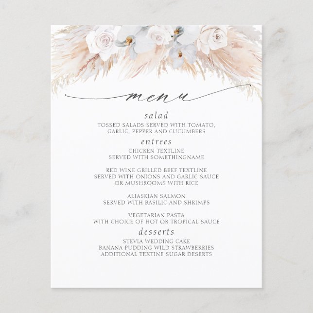 Menu tropical Floral Branco de Grass Grass (Frente)