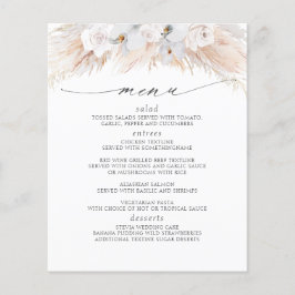 Menu tropical Floral Branco de Grass Grass