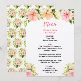 Menu Tropical Jungle Floral Wedding