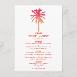 Menu Tropical Sunset Palm Tree Beach