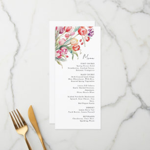 Menu tulipas de casamento de flores em cascata