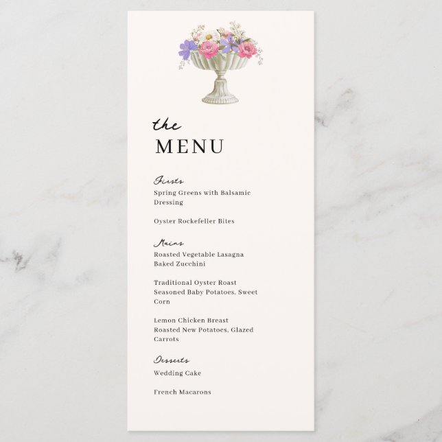Menu Tuscan Garden Urn Wedding Wedding Dinner (Frente)