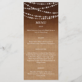 Menu Twinkle LIghts no Burlap Sombreado