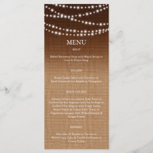 Menu Twinkle LIghts no Burlap Sombreado