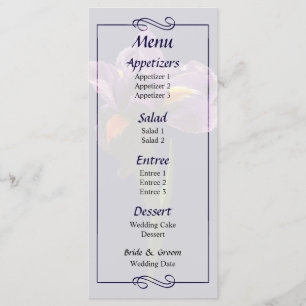 Menu Um Cardápio de Casamento Iris Roxa