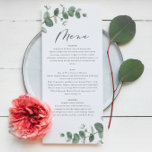 Menu Um casamento elegante e simples e moderno eucalipt<br><div class="desc">Menu de casamento simples e elegante do eucalipto mínimo moderno</div>