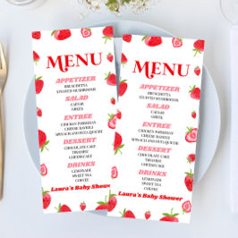 Menu Um Chá de fraldas Vermelho Cor-de-rosa de morango 