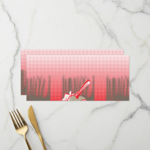Menu Um design gráfico vibrante apresenta um vermelho,