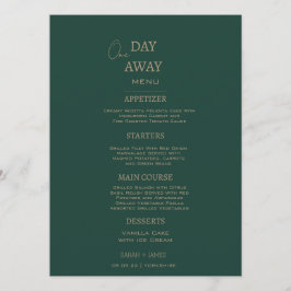 Menu Um Dia De Casamento Minimalista Do Emerald Green