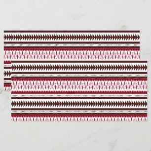 Menu um padrão listrado de vermelho e branco