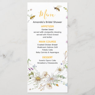 Menu Um Pequeno Chá de fraldas De Flor Selvagem De Mel