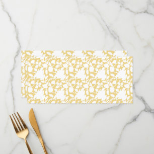Menu Um tapete amarelo com um padrão repetitivo de moti