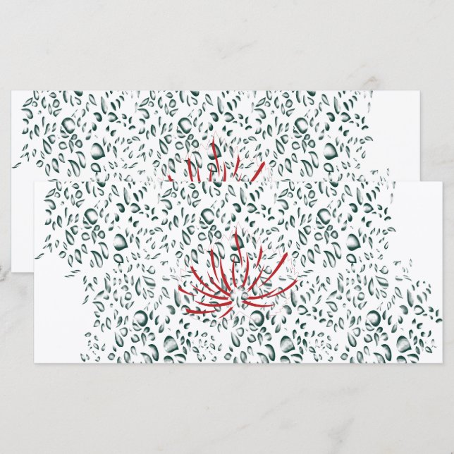 Menu uma flor vermelha em um fundo preto (Frente/Verso)