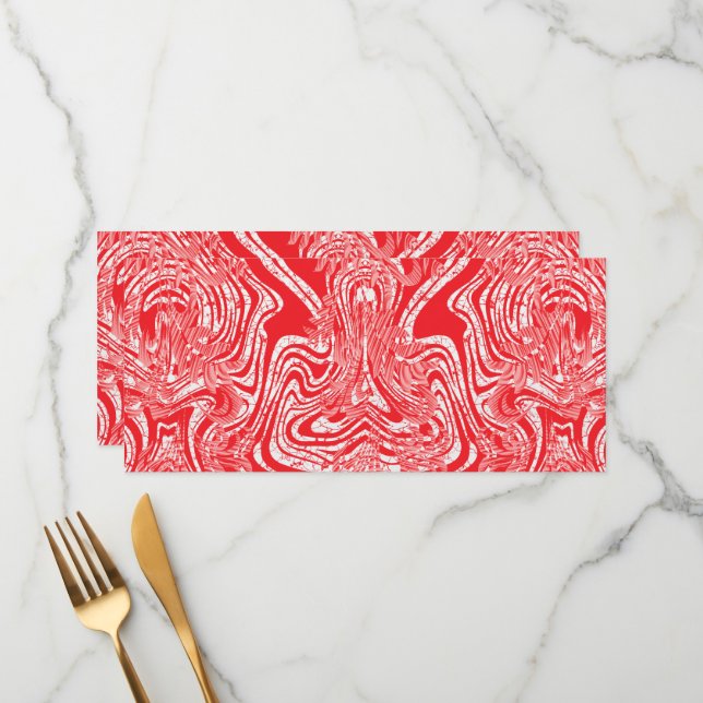 Menu uma imagem vermelha e branca de um padrão num fund (Frente/Verso In Situ)