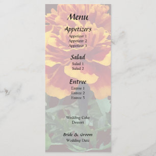 Menu Uma Marigold Laranja com Pontas Amarelas