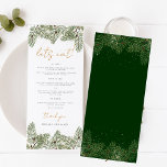 Menu Vamos Eat Whimsical Green Dourado Pine Cone Casame<br><div class="desc">Entra num mundo de encantamento com os nossos Convites de casamento de Cone, Sinalização e Recor do Whimsical Green e Pine Dourado. Adotar o charme rústico da natureza com esses designs deliciosos com um verde vibrante e sotaques de ouro, inspirados pela beleza dos pínus cones. Deixe seu amor florescer como...</div>